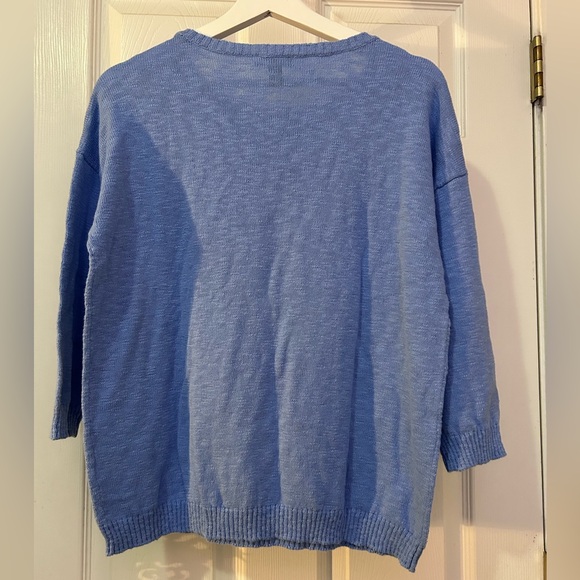 Tribal Petite Small Autumn Daisy Embroidered Knit Sweater 100% Cotton - Picture 3 of 8